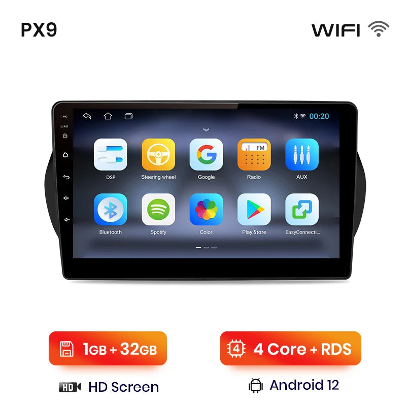 CarPlay 9" AWESAFE for Fiat Fiorino and Citroen Nemo