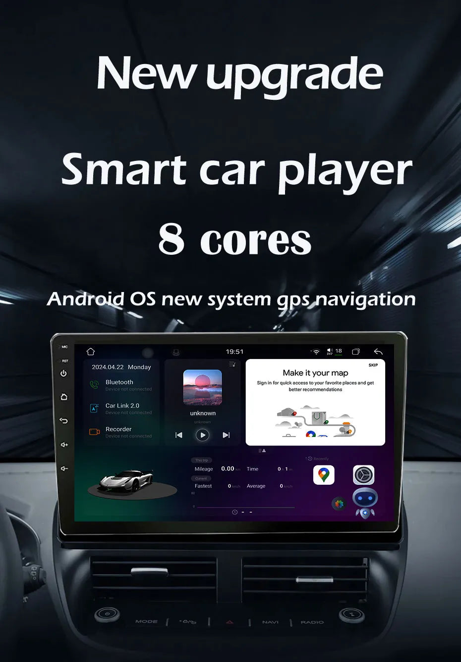 Autoradio 9" 1DIN CarPlay per Renault Clio 2001-2012