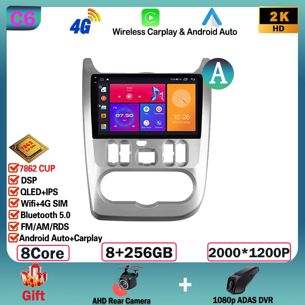 Android 13, 9" One Din, per Dacia Duster 2009-2015
