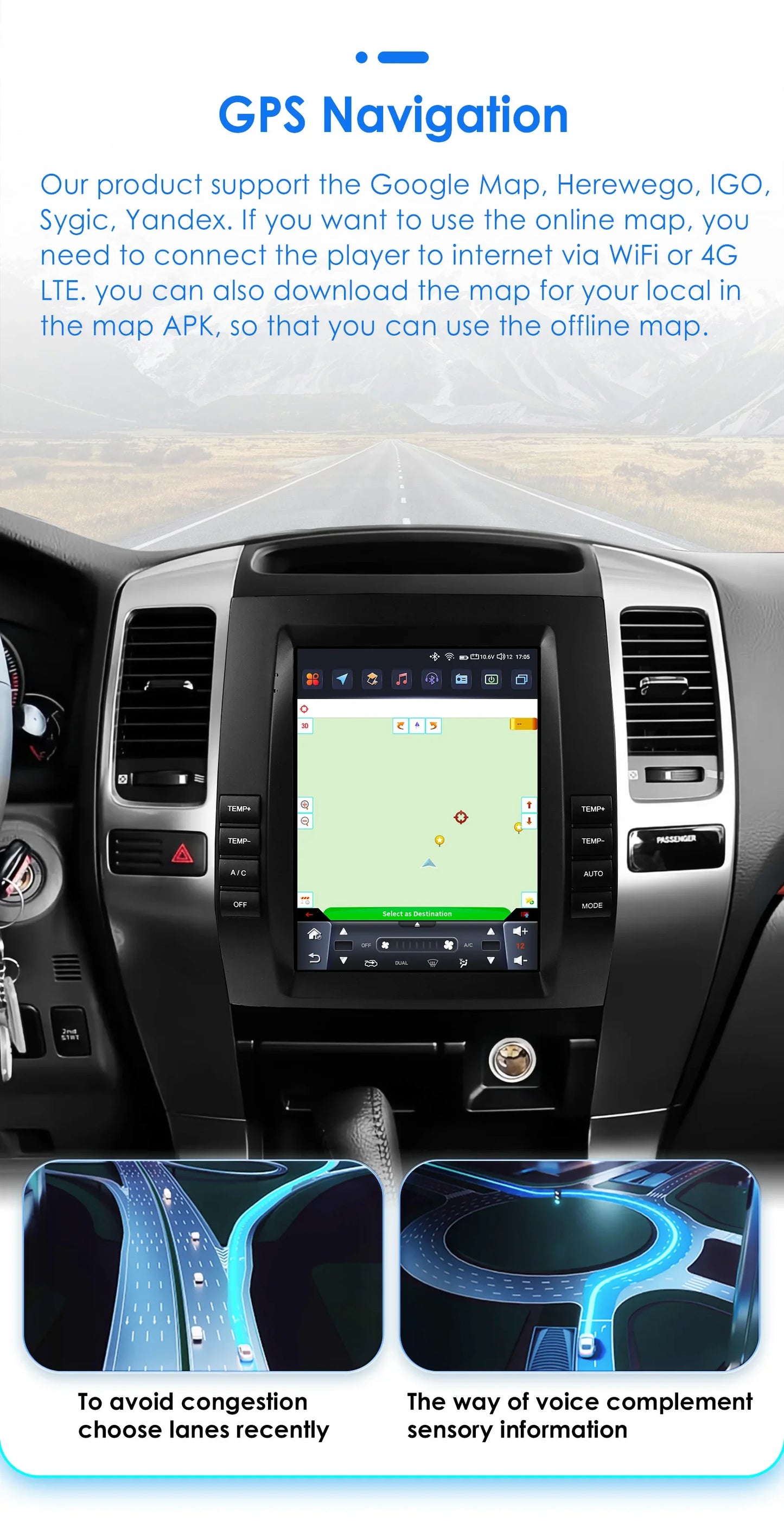 Autoradio Android 13 da 9,7" Double Din per Land Cruiser Prado 120 / Lexus GX470 2002-2009