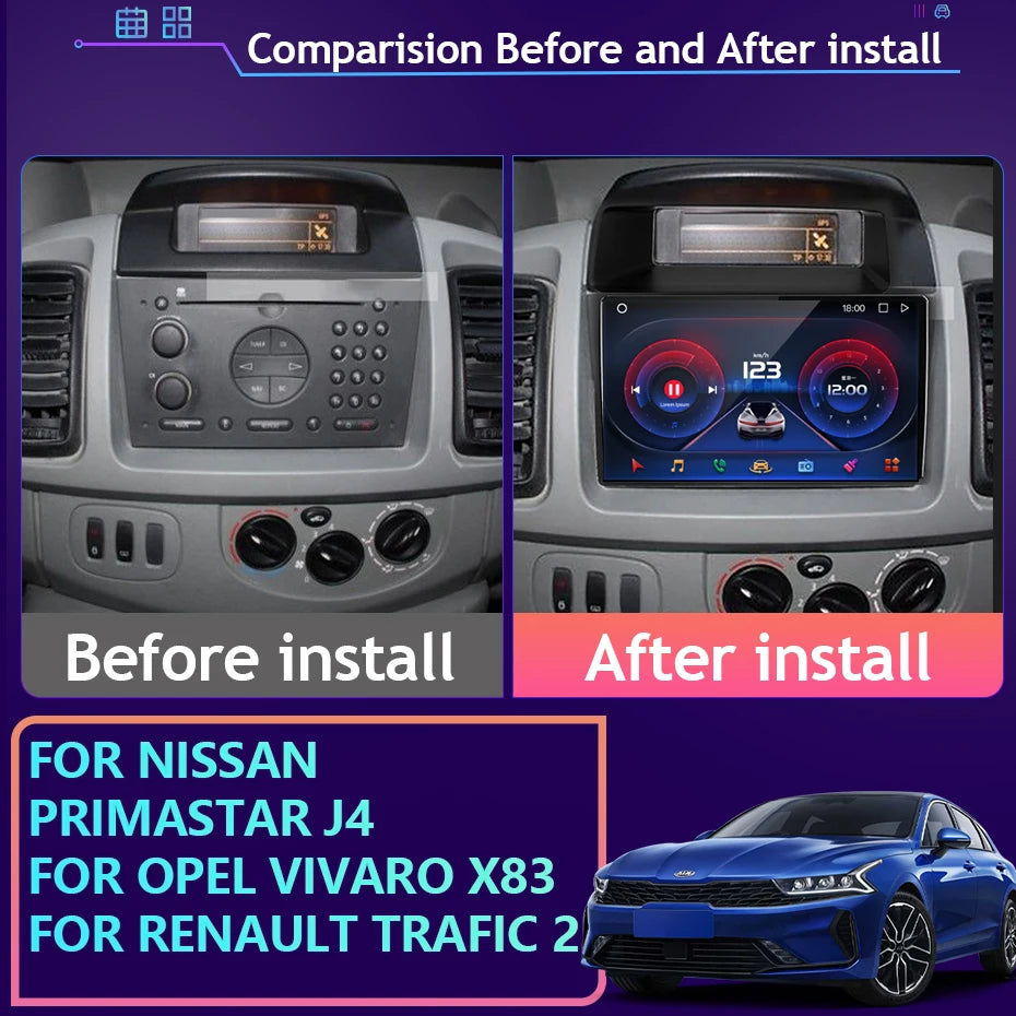 Autoradio Android da 7" per Renault Trafic 2, Nissan e Opel Vivaro