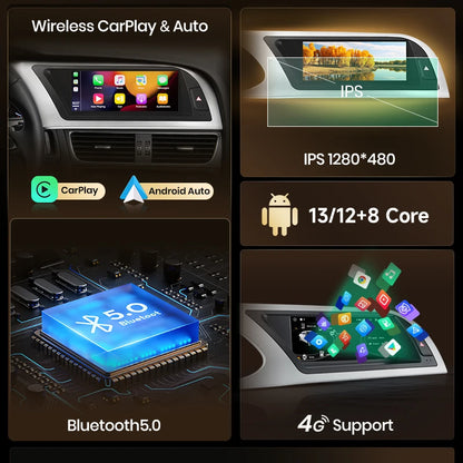 CarPlay Android Auto 8.8" 1 Din for Audi A4L 2009-2016