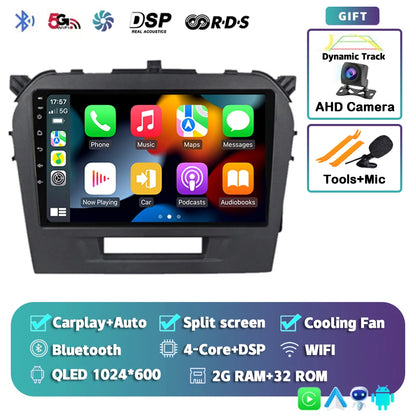 Autoradio 9" Android 14 Carplay para Suzuki Vitara 2015-2019, GPS WiFi+4G