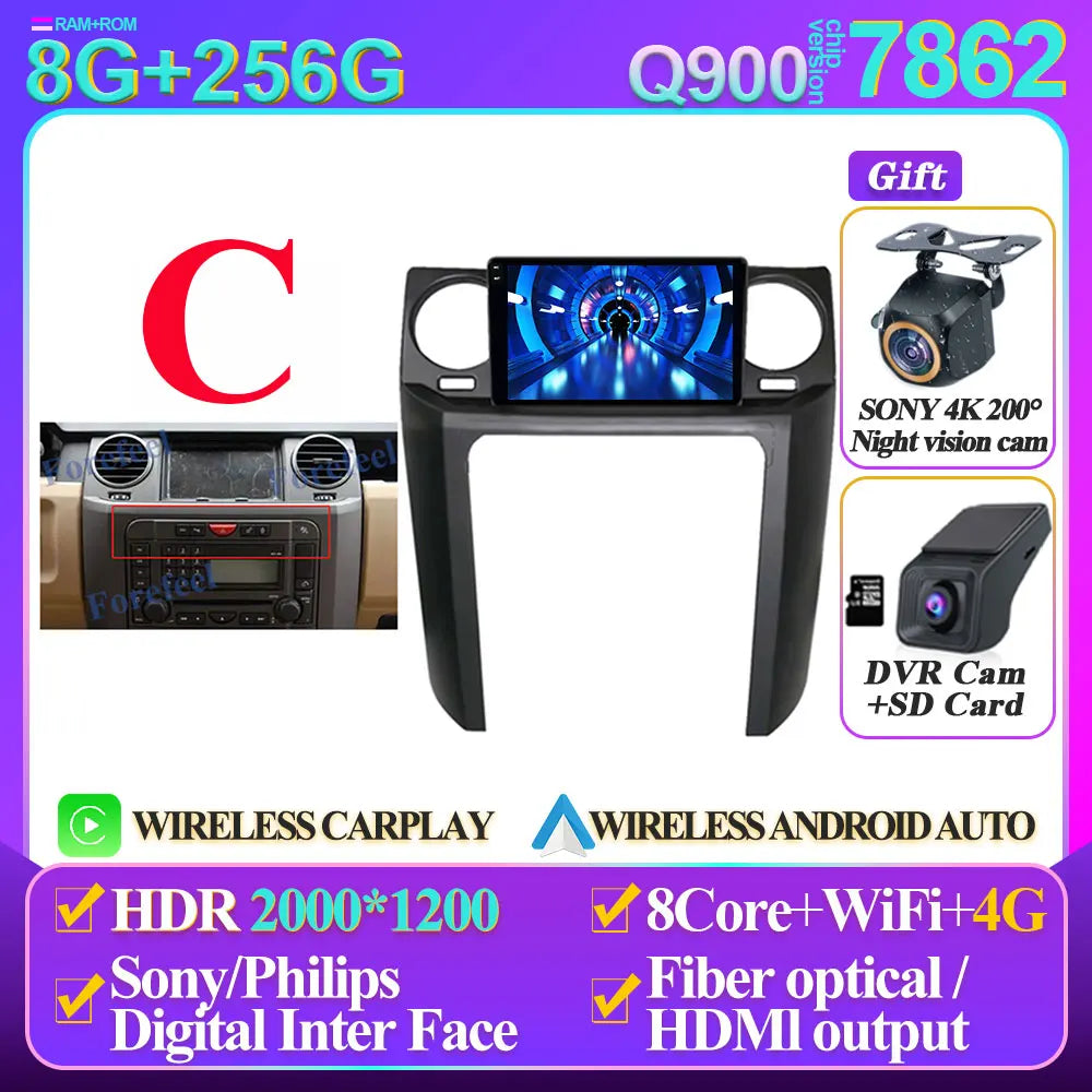 Land Rover Discovery 9" Smart Stereo Android 14, 2004-2009