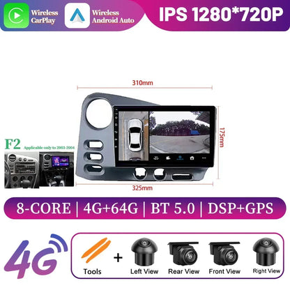 9" Android 14 CarPlay for Toyota Matrix 2003-2008 and Pontiac Vibe 2003-2004