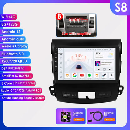 Car radio 9" 2 DIN for Mitsubishi Outlander 2005-2011