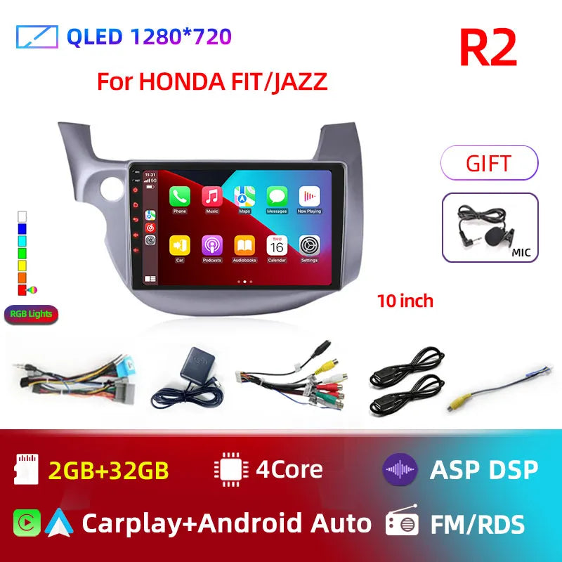 Car radio Honda Fit Jazz 2008-2013 10" Android 12 Double Din