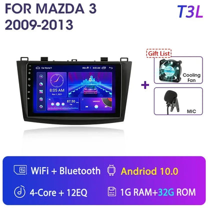 Stereo Mazda 3 2009-2013, 9" Android 12 Double Din, GPS Navigation