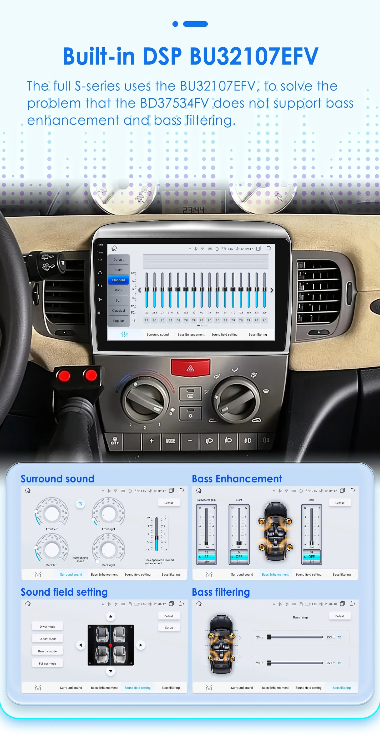Autoradio 9" 2DIN Android 13 para Lancia Ypsilon 2006-2011