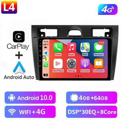 Radio Android 12 CarPlay, 9" 2 Din per Ford Fiesta MK6 2002-2008