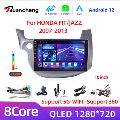 Car radio Honda Fit Jazz 2008-2013 10" Android 12 Double Din