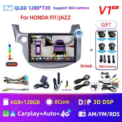 Car radio Honda Fit Jazz 2008-2013 10" Android 12 Double Din