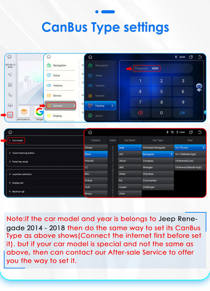 Autoradio 2DIN da 9" con Android 13 per Jeep Renegade 2016-2020