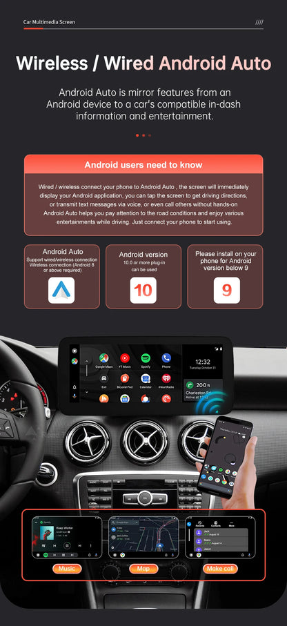 Schermo multimediale One Din da 10,25" per Mercedes-Benz AB CLASS 2013-2015