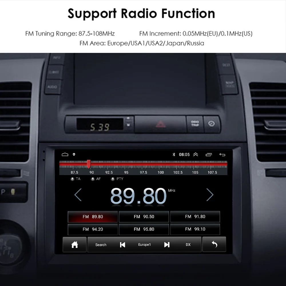 Radio Android 12 CarPlay, 9" 2 Din per Ford Fiesta MK6 2002-2008