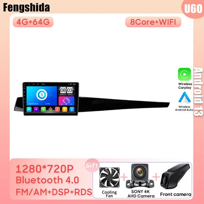 Autoradio Android 10.2" 1 Din para Renault Latitude y Renault Laguna - CarPlay, 5G Wifi, Mirror Link