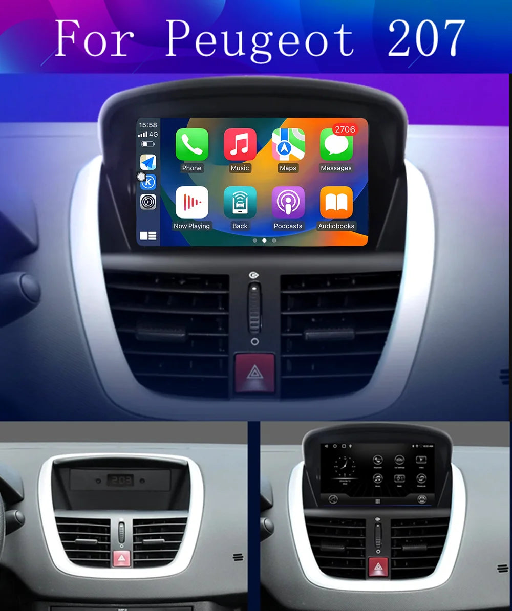 Peugeot 207: Connect 7" CarPlay Android AutoRadioCanario