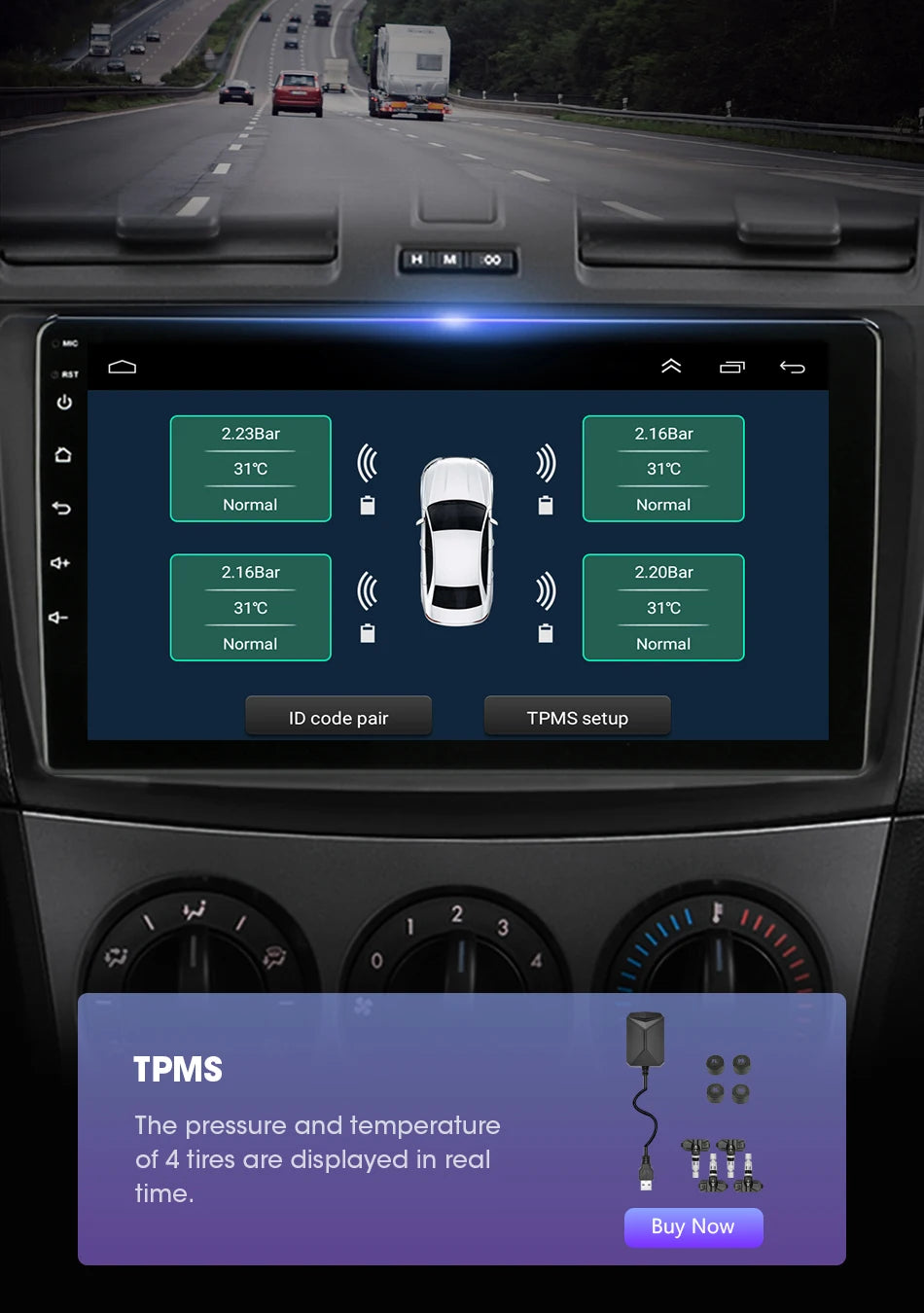 Stereo Mazda 3 2009-2013, 9" Android 12 Double Din, GPS Navigation