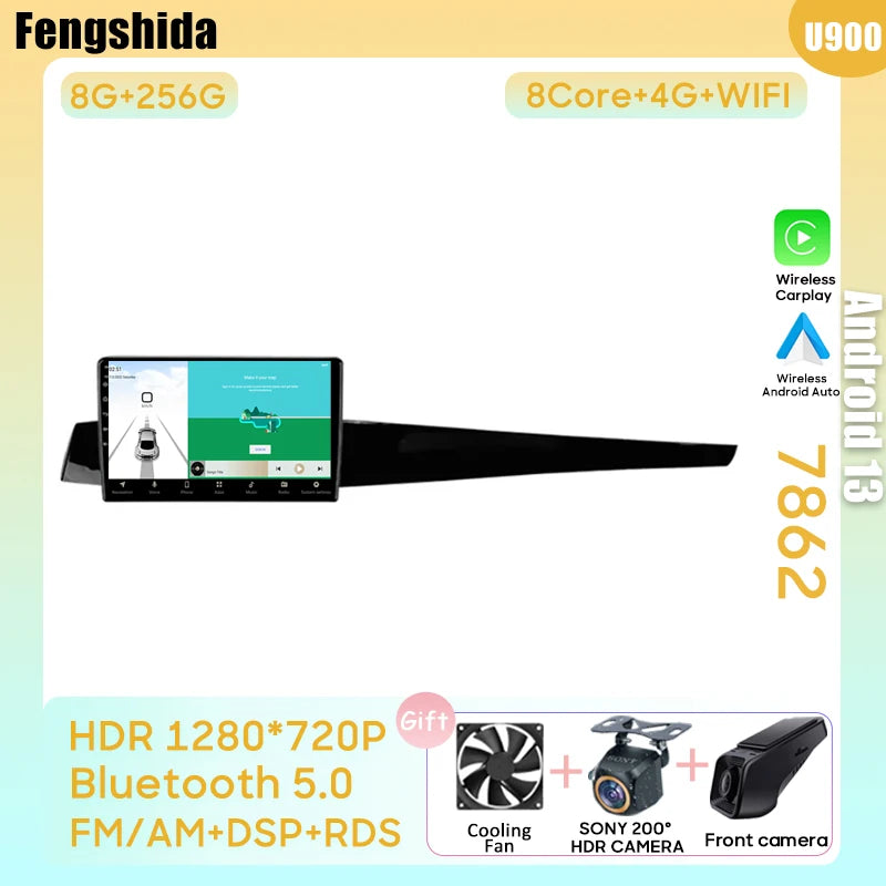 Autoradio Android 10.2" 1 Din para Renault Latitude y Renault Laguna - CarPlay, 5G Wifi, Mirror Link