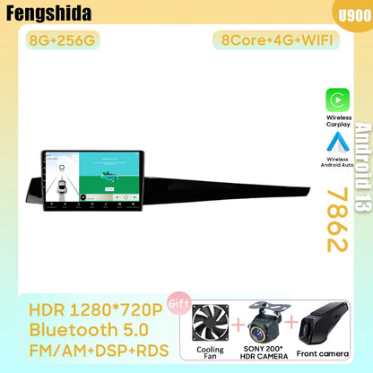 Autoradio Android 10.2" 1 Din para Renault Latitude y Renault Laguna - CarPlay, 5G Wifi, Mirror Link