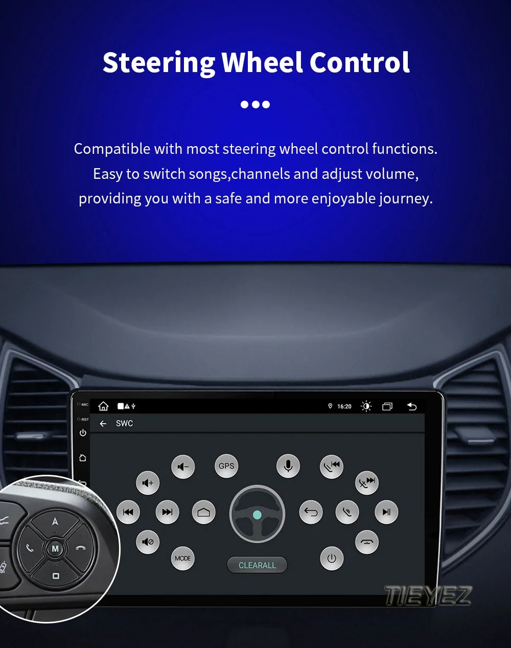 Radio Carplay Android 14 Toyota Yaris 2012-2017 9" GPS WiFi