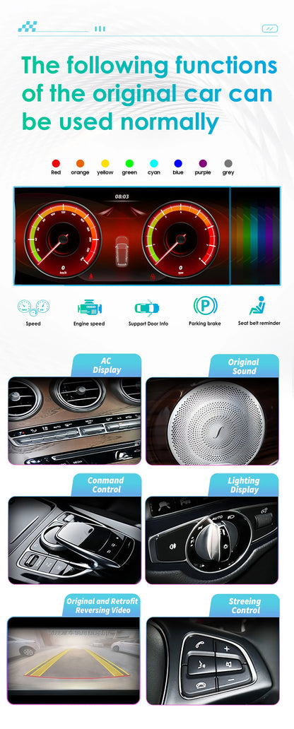 Autoradio 10.25" 2 Din Android CarPlay per Mercedes-Benz Classe C W204 S204 2008-2010