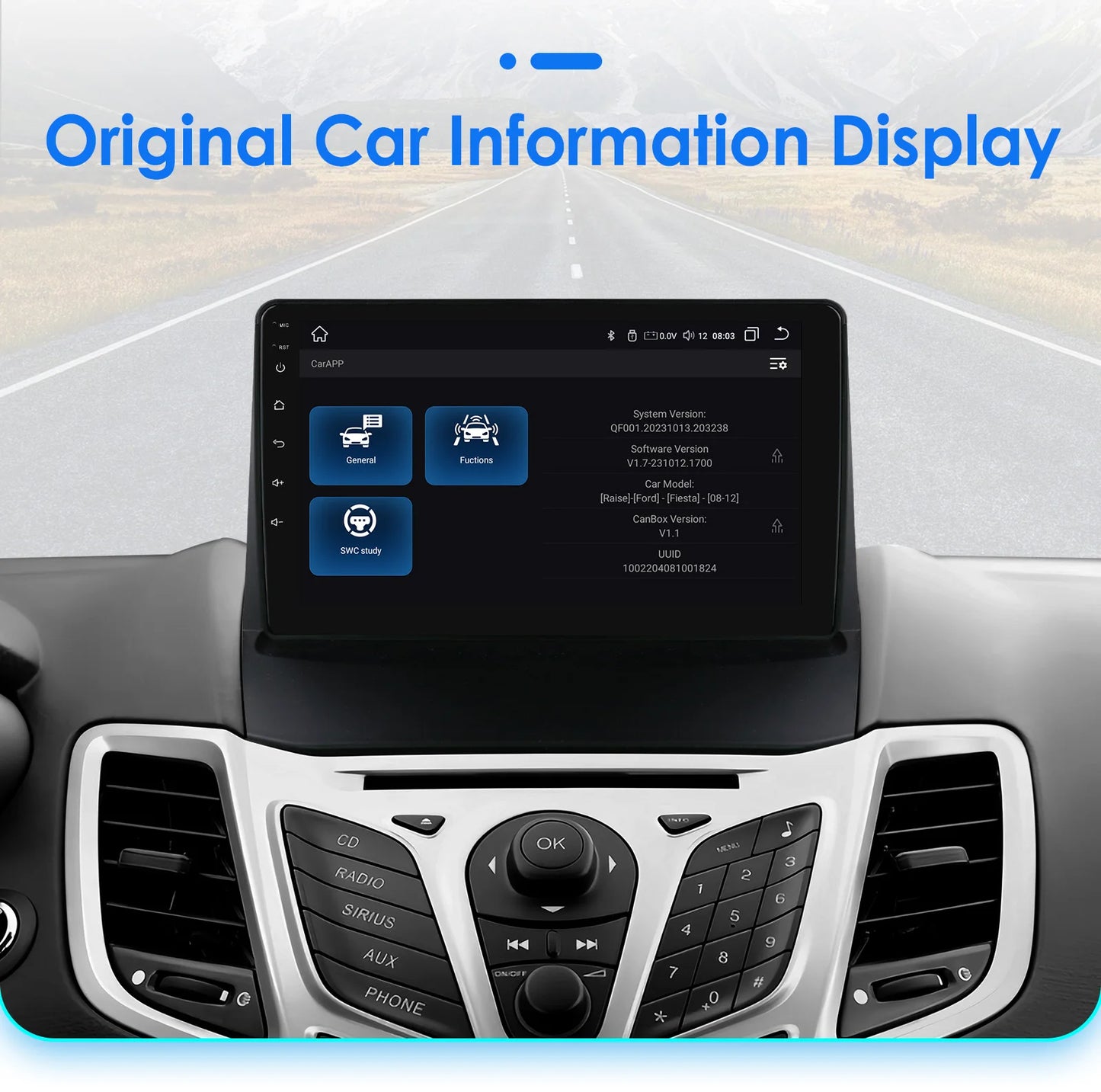 9" Double Din Android Car Stereo for Ford Fiesta 2009–2017