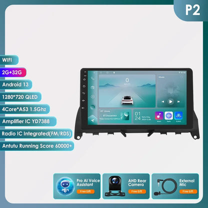 Autoradio 9" 2 Din Android 13 per Mercedes Benz Classe C W204 S204 2007-2010