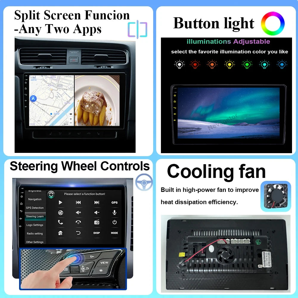 Android 10" Double Din car radio for Citroën C4 2013-2016