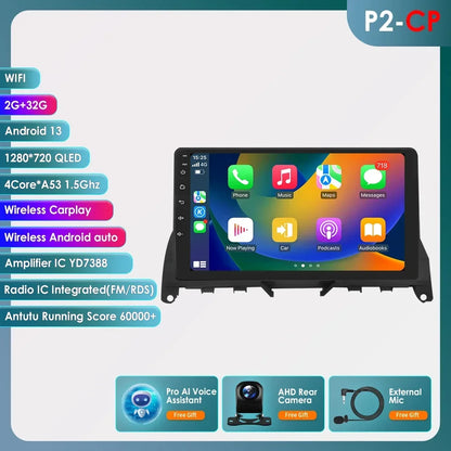 Autoradio 9" 2 Din Android 13 per Mercedes Benz Classe C W204 S204 2007-2010
