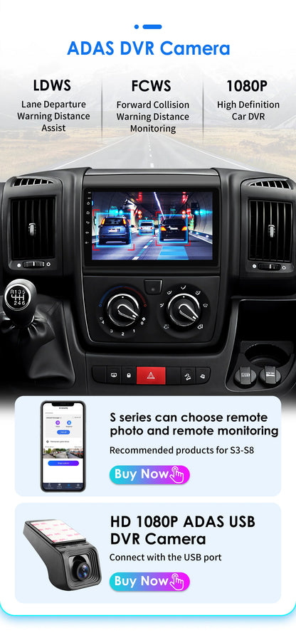Android 9" CarPlay DSP per Fiat Ducato, Citroen Jumper, Peugeot Boxer
