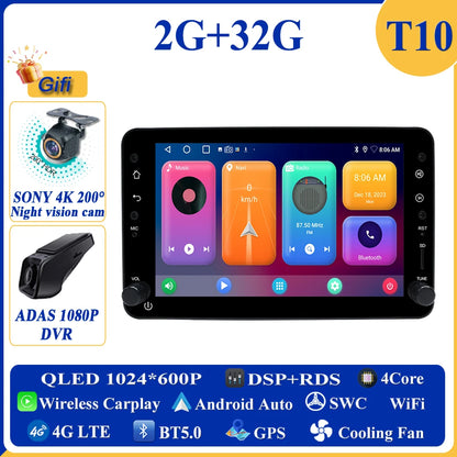 Android 13 7" 1DIN Car Stereo for Alfa Romeo Spider/159/Brera 159 Sportwagon - CarPlay, GPS &amp; More
