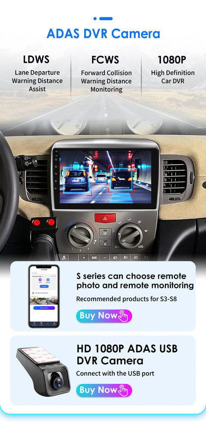 Autoradio 9" 2DIN Android 13 para Lancia Ypsilon 2006-2011