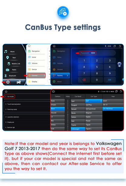 Android 10.1" 2DIN Radio per Volkswagen VW Golf 7 2013-2017 con GPS e CarPlay