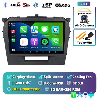 Autoradio 9" Android 14 Carplay para Suzuki Vitara 2015-2019, GPS WiFi+4G