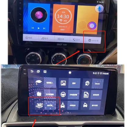 Telecamera a 360° per autoradio Android con vista dall'alto