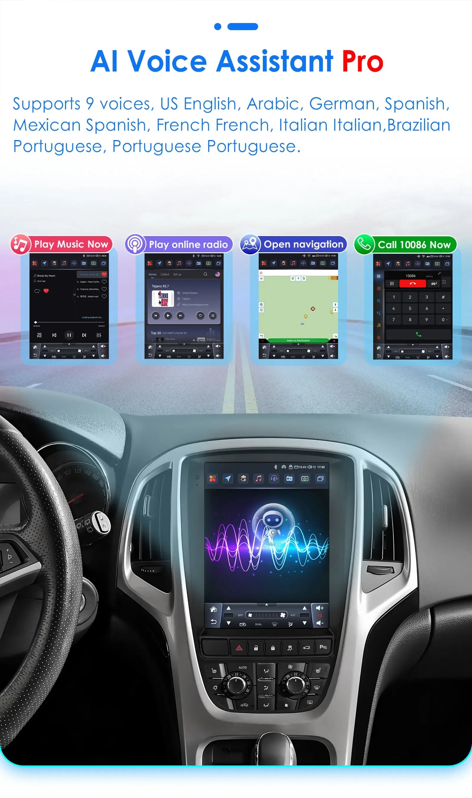 Radio Android 13, 9.7'' Carplay para Opel Astra AutoRadioCanario