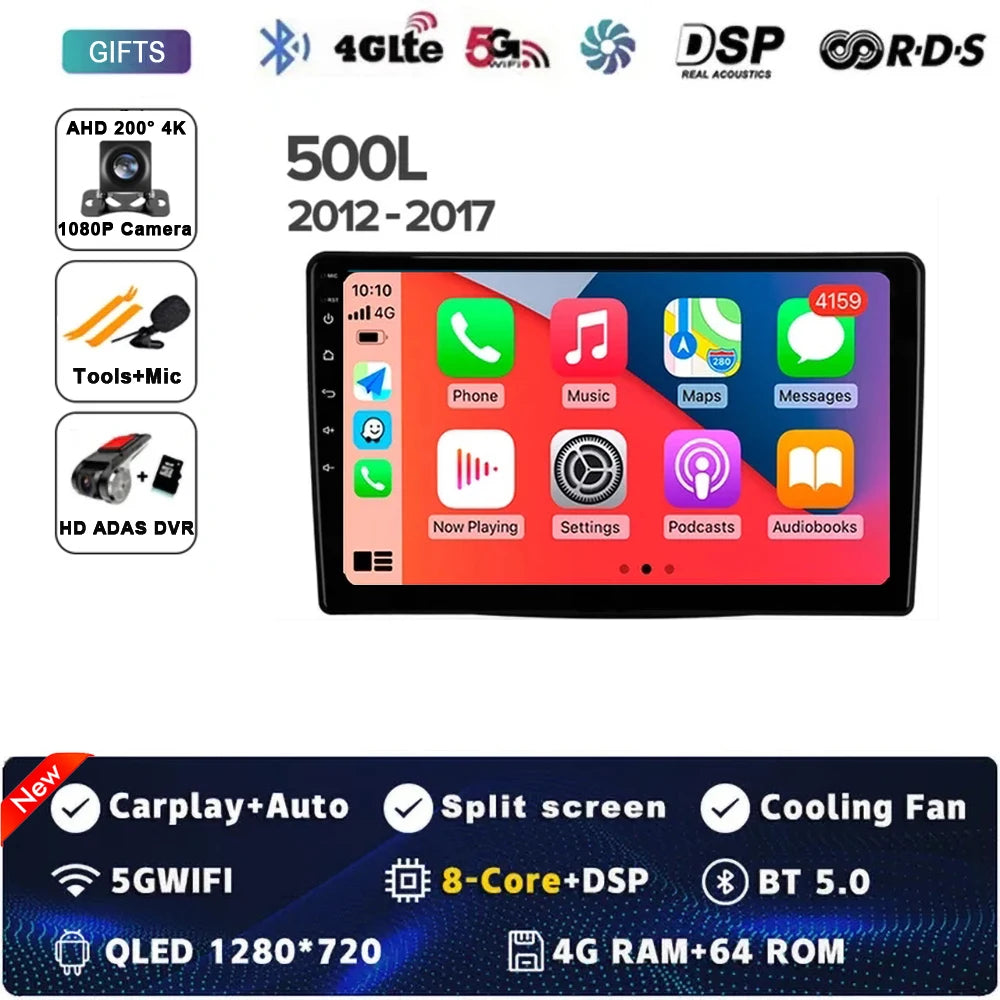10.1" 2DIN Car Stereo for Fiat 500L/Egea/Doblo 2012-2017