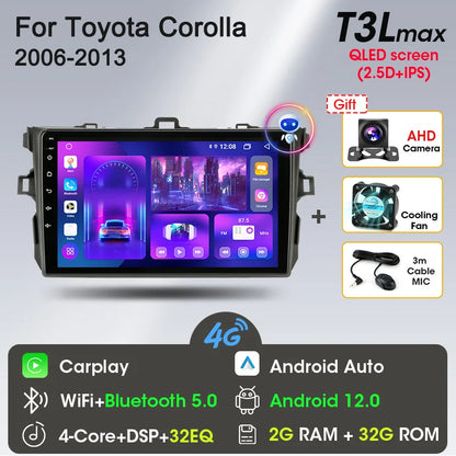 9" 2DIN Android Car Stereo for Toyota Corolla 2006-2012