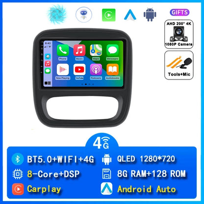 Autoradio Android 14 da 9" con CarPlay per Renault Trafic 3 2014-2021, Opel Vivaro B, 2014-2018