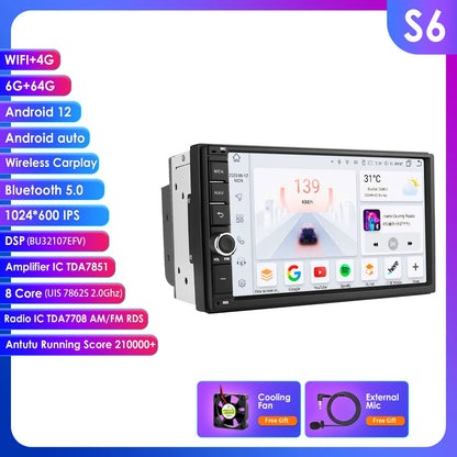 Android Radio 7" 2Din CarPlay GPS Universal 4G