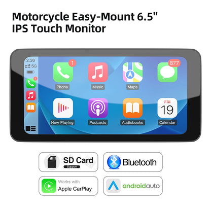 Monitor 6.5" IPX67 CarPlay Moto Android Auto