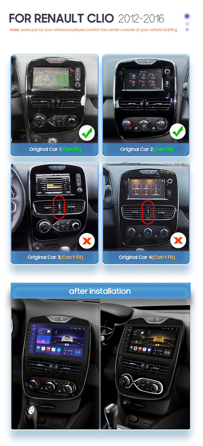 Autoradio 2DIN Android 10 CarPlay per Renault Clio 2012-2016