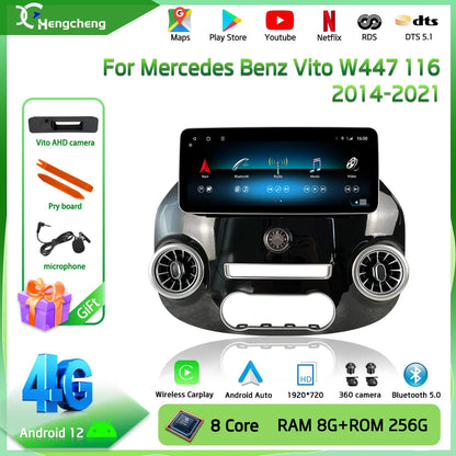 Schermo Android 2 DIN da 12,3" per Mercedes Vito