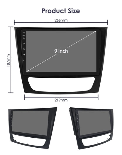 Autoradio Android 12, 9" para Mercedes E-class 2002-2009