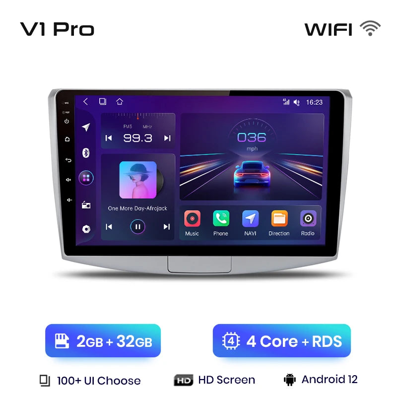 Junsun V1 AI Voice Wireless CarPlay 10" 2DIN para VW Passat B6 B7 CC 2010-2015
