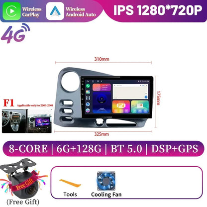 9" Android 14 CarPlay for Toyota Matrix 2003-2008 and Pontiac Vibe 2003-2004