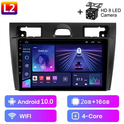 Radio Android 12 CarPlay, 9" 2 Din per Ford Fiesta MK6 2002-2008