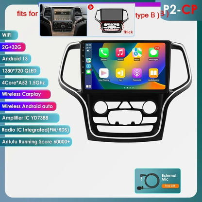 Hizpo 10.1" 2DIN CarPlay Android 13 per Jeep Grand Cherokee 2014-2022