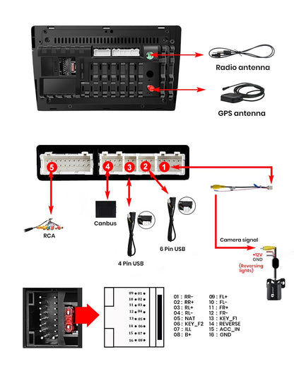 Car radio 9" 2DIN Android 12 for Mazda 6 2007-2012